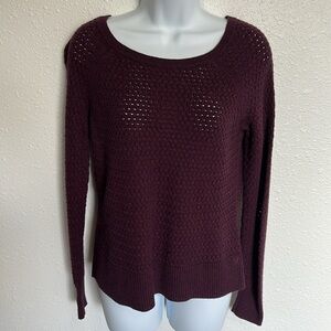 American Eagle Outfitters Plum Purple Textured Open Knit Sweater Size Medium